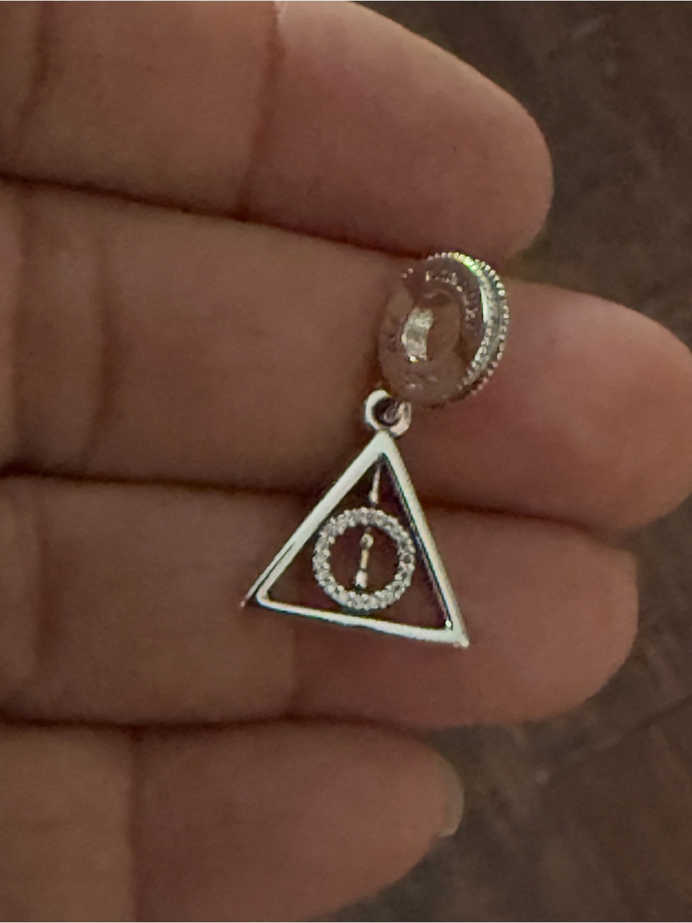 Pandora Sterling Silver Triangle Dangle Charm in Silver - Picture 7 of 7